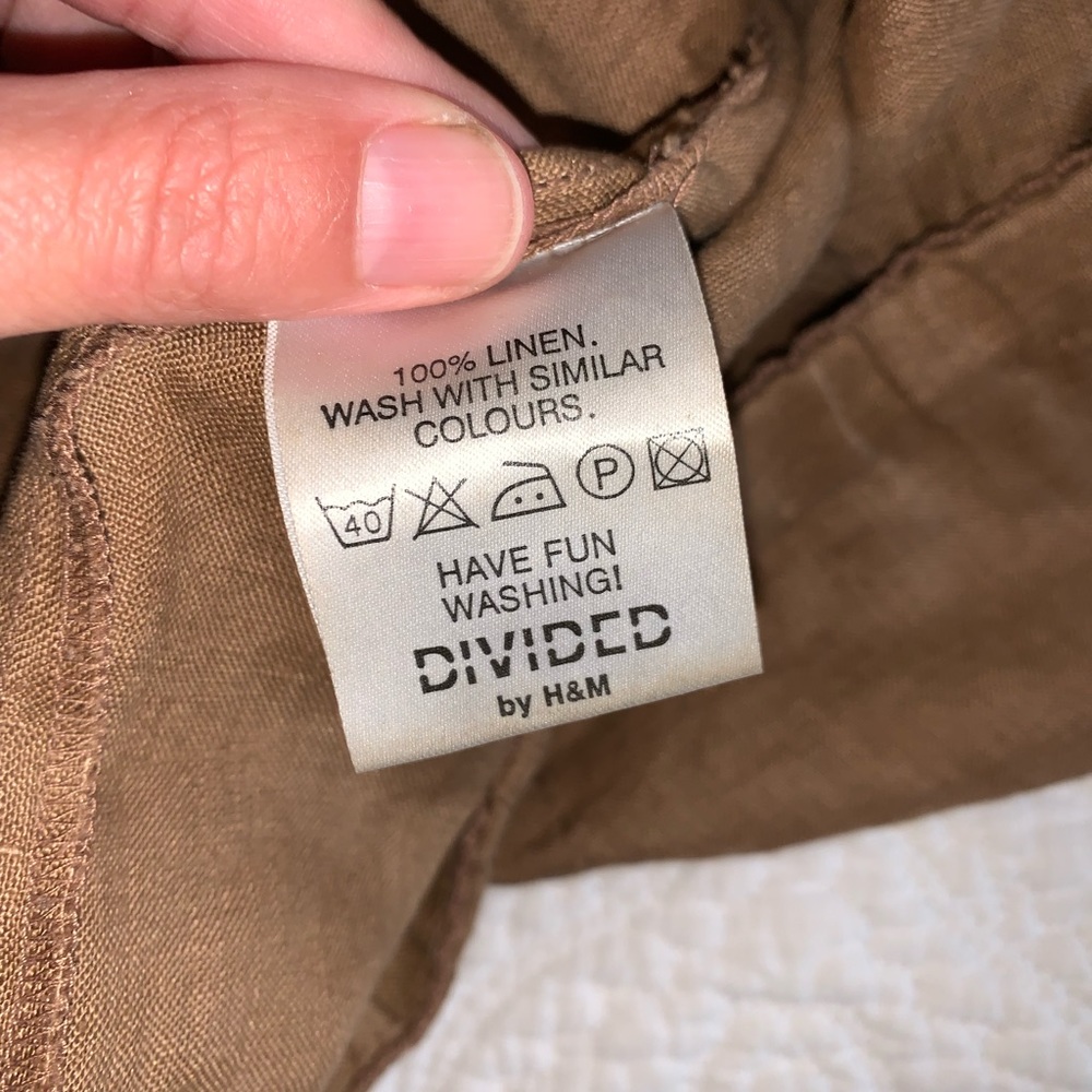 Linen beige long skirt
